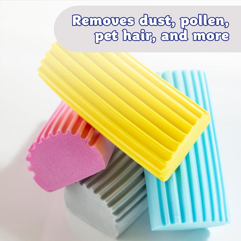 Scrub Daddy Damp Duster, Multipurpose Dusters for Cleaning - Wooden & Venetian Blind Cleaner Tool, Ridged Wet Dust Sponge for Skirting Board, Radiator, Blinds & Mirrors, Home Cleaning Products, Pink - Image 4